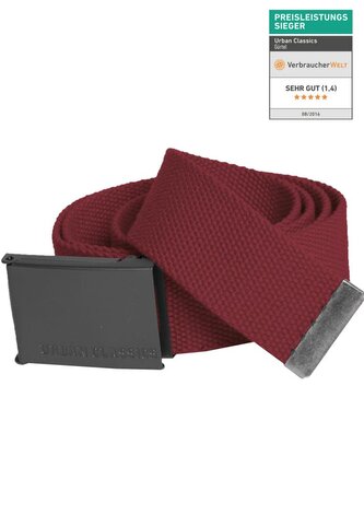 Opasek textilní Urban Classics Canvas - tmavě červený, 120