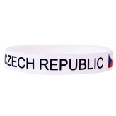 Náramek silikonový Česká republika Czech Republic - bílý
