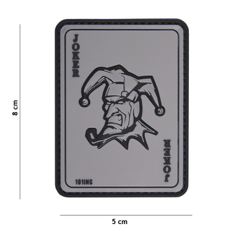 Gumová nášivka 101 Inc Joker - šedá