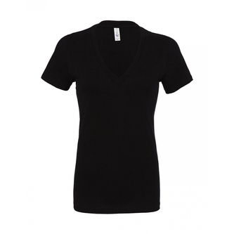 Tričko Bella Deep V-Neck Jersey - černé, S