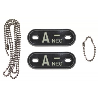 Identifikační známka MFH Dog tag A NEG - černá