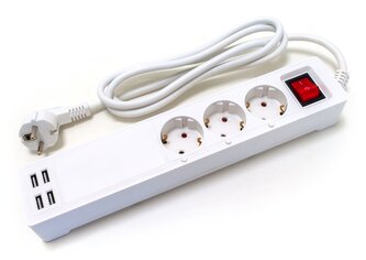 XTENDLAN ZAS01 Tuya chytrý prodlužovací přívod IP20 3x zásuvka 4x USB