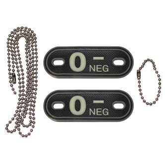 Identifikační známka MFH Dog tag 0 NEG - černá
