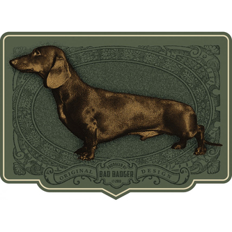 Samolepka Jezevčík hladkosrstý - olivová-hnědá