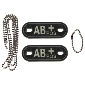 Identifikační známka MFH Dog tag AB POS - černá