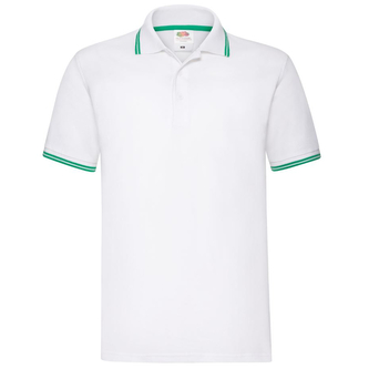 Polokošile pánská Fruit of the Loom Premium Tipped Polo - bílá, S