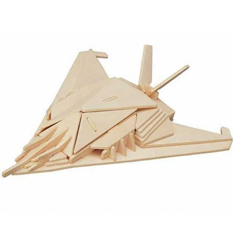 3D dřevěné puzzle Woodcraft Neviditelná stíhačka B2 - hnědé