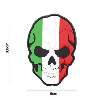 Gumová nášivka 101 Inc Skullhead Cracked vlajka Itálie - barevná