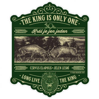 Samolepka Jelen Souboj - zelená-šedá