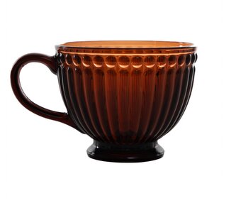 Skleněný šálek | BARREL | jantar s dekorem | 0.36 | 888484 Homla