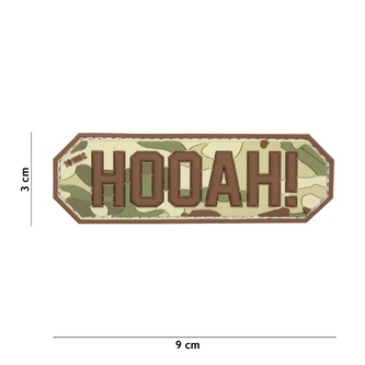 Gumová nášivka 101 Inc nápis Hooah! - multicam