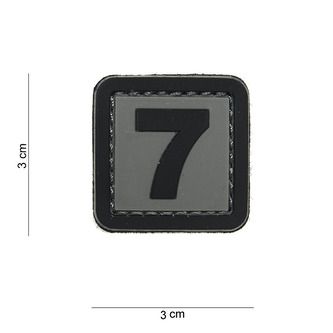Gumová nášivka 101 Inc číslo 7 - šedá