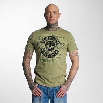 Tričko Thug Life 187 - olivové, S