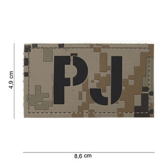 Gumová nášivka 101 Inc nápis PJ - digital desert