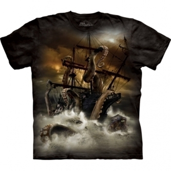 Tričko unisex The Mountain Kraken - hnědé, S