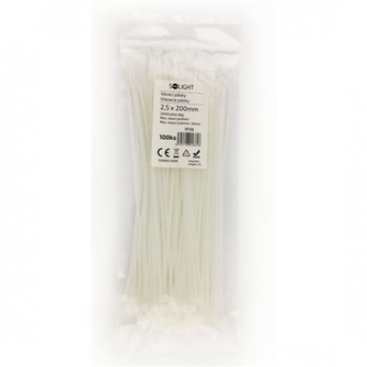 Vázací nylonové pásky Solight 2,5x200 mm 100 ks - průhledné