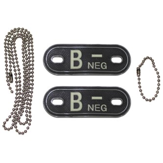 Identifikační známka MFH Dog tag B NEG - černá