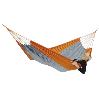 Houpací síť Amazonas Silk Traveller - šedá-oranžová
