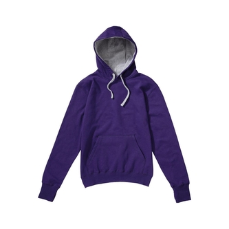 Mikina s kapucí SG Contrast - fialová, XL