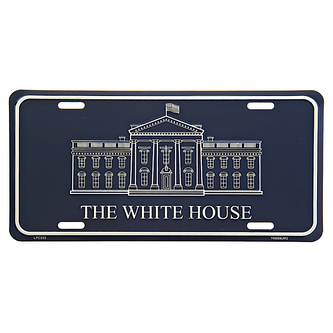 Cedule plechová Licence The White House - modrá