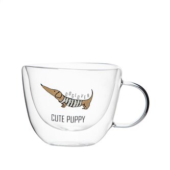 Skleněný šálek | CEMBRA DOODLE | dvojitá stěna | 0,35 | 888095 Homla