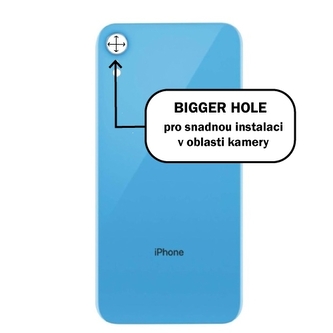 Kryt baterie iPhone XR blue - Bigger Hole