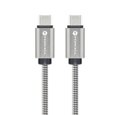 Datový kabel Forcell Metal, USB C na USB C, QC 4.0, PD 100W, délka 1m, barva stříbrná