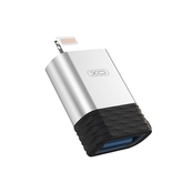 Adaptér XO-NB186, USB OTG na Lightning (8-pin), barva stříbrná