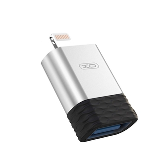 Adaptér XO-NB186, USB OTG na Lightning (8-pin), barva stříbrná