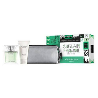 Guerlain Homme L´Eau Boisée Toaletní voda M3ks SET ( Toaletní voda 80ml + Hair and Body Wash 75ml + Cosmetics Bag)