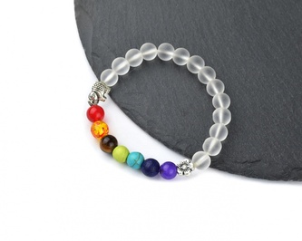 Náramek skleněný tmavý - Barvy čaker