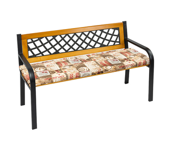 Sedák na lavici hladký - Káva zrnková hnědá, červená - 40x120 cm