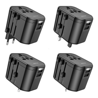 Adaptér Borofone BAC1 (nabíječka síťový adaptér) - 2xUSB, USA, UK, EU, AU černá