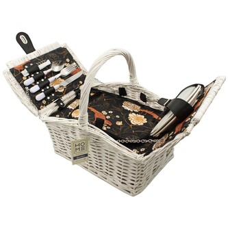 Piknikový koš pro 2 osoby 6323 - vrchní otvírání, bílý