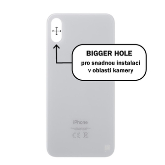 Kryt baterie iPhone XS MAX silver / white - Bigger Hole