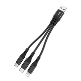 Datový kabel 3v1 HOCO (X47), USB A na Micro USB, USB C, Lightning, délka 25cm, barva černá