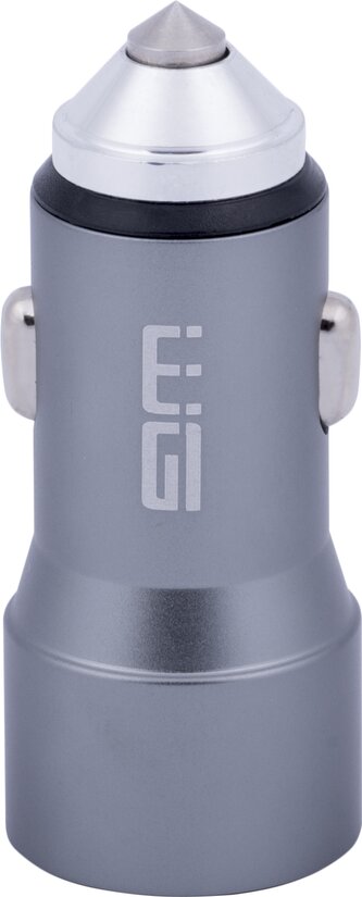 Autonabíječka 2xUSB 58,5W/USB-C PD 36W+USB-A 22,5W/stříbrná šeď