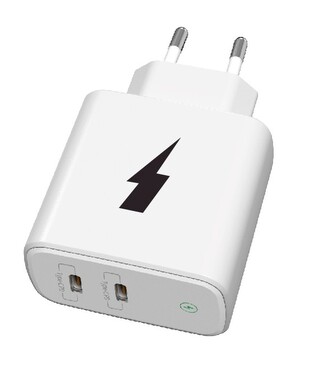 Síťová nabíječka 2x PD20W+PD20W (Type C cabel - Lightning MFI) (Bílá)