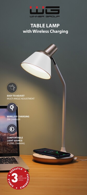 Led lampa s bezdrátovým nabíjením W21A (Bílá) Led lampa s bezdrátovým nabíjením W21A (Bílá)