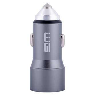 Autonabíječka 2xUSB 38W/USB-A USB-C/stříbrná šeď/cable Type C