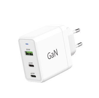 Síťová nabíječka 3xUSB 65W (Bílá)