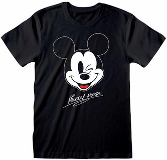Pánské tričko Disney|Mickey Mouse: Mickey Face (L) černá bavlna
