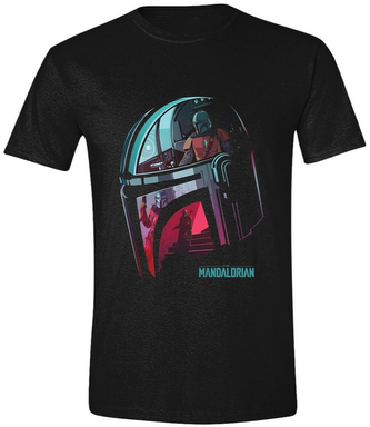 Pánské tričko Star Wars|Hvězdné války: TV seriál The Mandalorian Helmet Reflection (2XL) černá bavlna