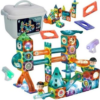 Klocki magnetyczne świecące zjeżdżalnia 150el