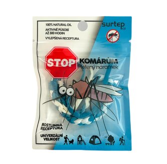 Stop komárům pletený náramek  Bílá / Černá