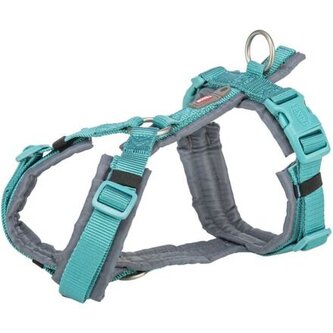 Premium trekingový postroj, aqua/grafit - S: 36-44 cm/15 mm