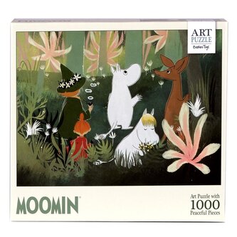 Puzzle 1000 artystyczne Muminki zielone