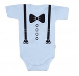 Body krátký rukáv, Elegán - sv. modré; 56 (1-2m)