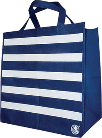 Niteola látková taška nákupní, 34 × 36 × 22 cm, modro bílá