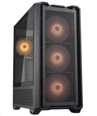 COUGAR PC skříň MX600 Black Mid Tower Mesh Front Panel 3 x 140mm + 1 x 120mm Fans Transparent Left Panel COUGAR PC skříň MX600 Black Mid Tower Mesh Front Panel 3 x 140mm + 1 x 120mm Fans Transparent Left Panel